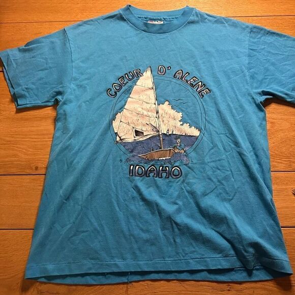 Vintage single stitch Couer D’Alene Idaho short medium - Picture 1 of 10